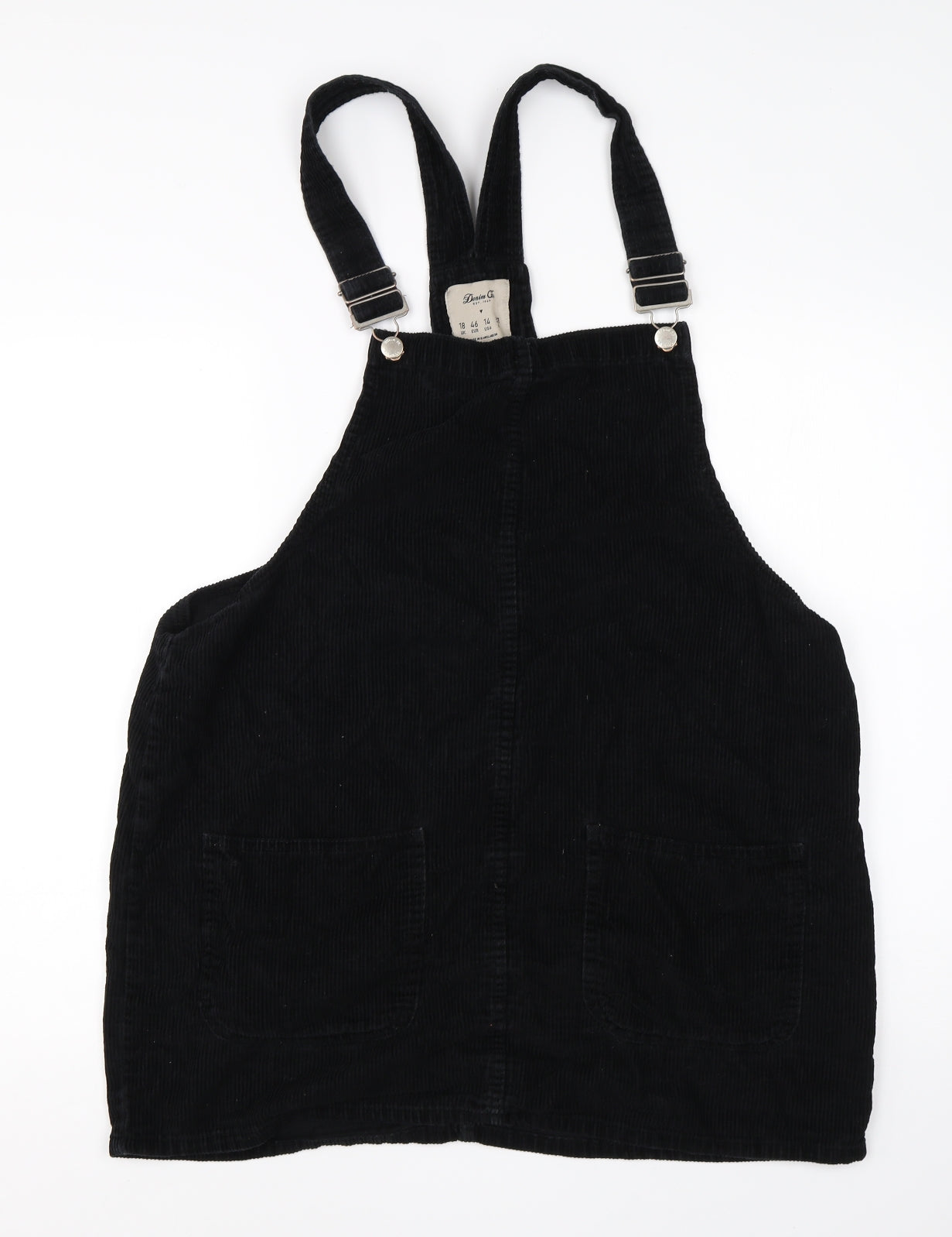 Denim Co Womens Black  Cotton Dungaree One-Piece Size 18