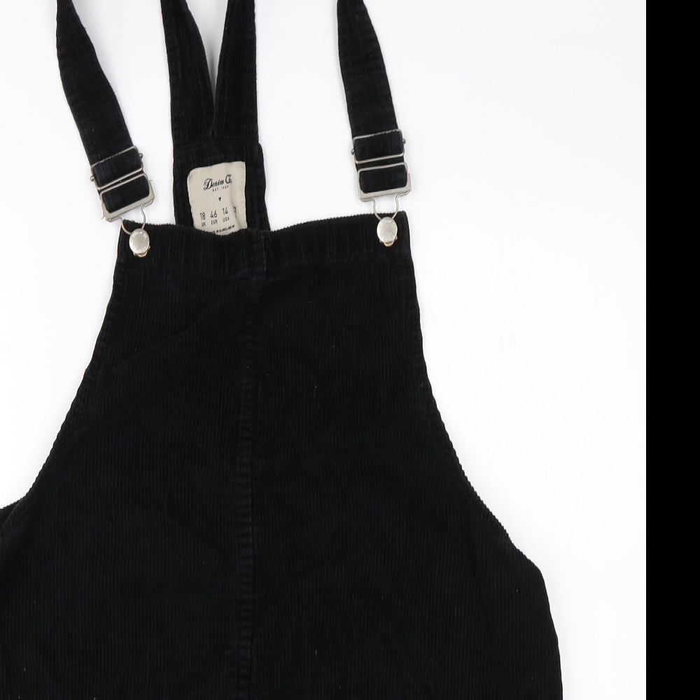 Denim Co Womens Black  Cotton Dungaree One-Piece Size 18