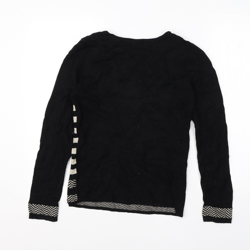 Principles Womens Black Round Neck  Polyester Pullover Jumper Size 10