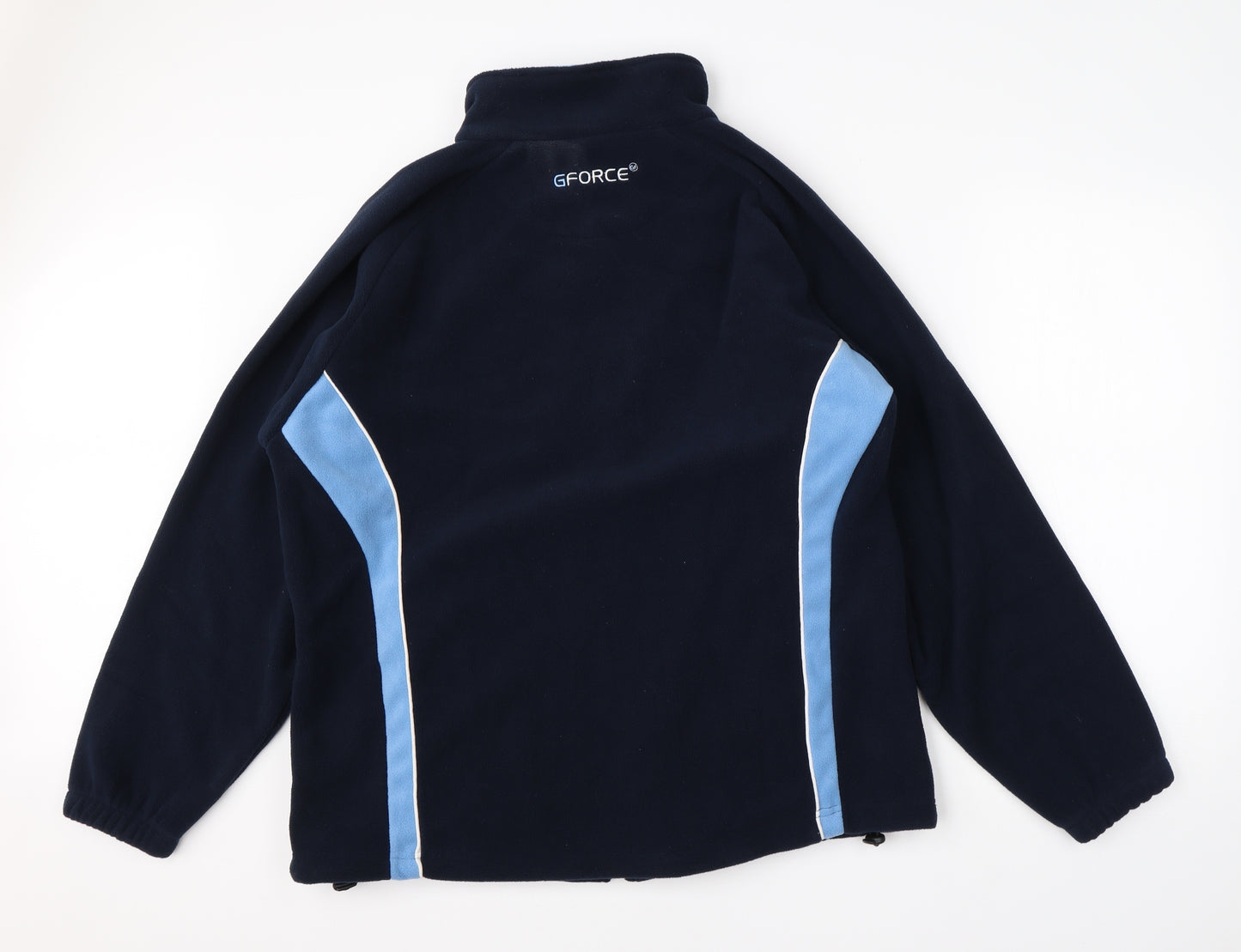 G Force Mens Blue Collared  Polyester Full Zip Jumper Size M
