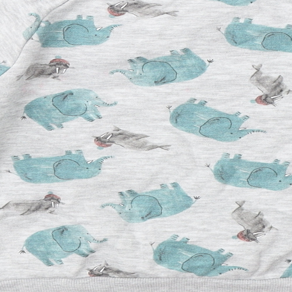 Primark Boys Grey Round Neck  Cotton Pullover Jumper Size 2-3 Years