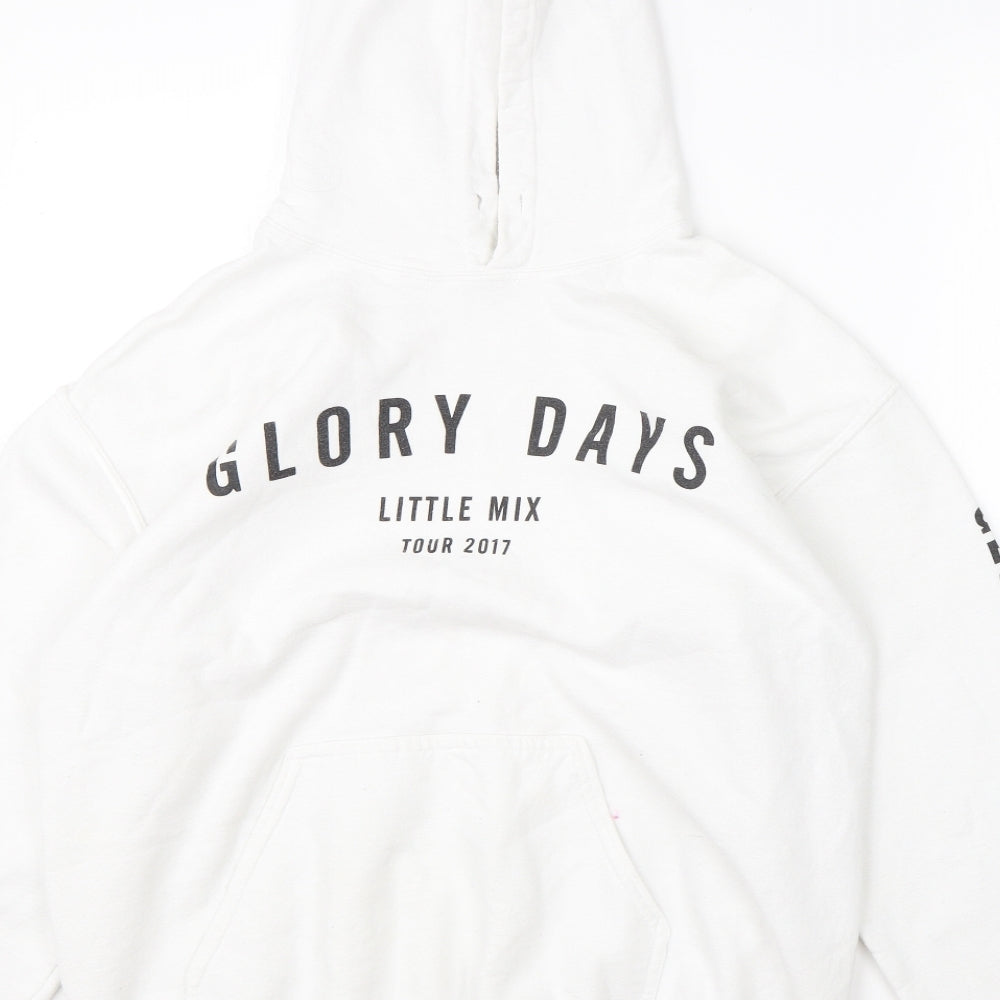 Gildan Mens White  Cotton Pullover Hoodie Size M