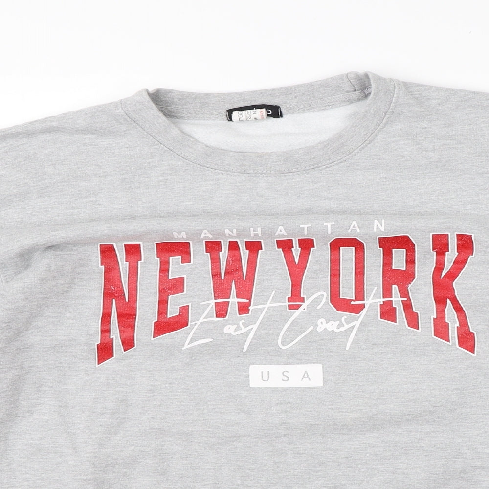 Boohoo Womens Grey  Polyester Pullover Sweatshirt Size M  Pullover