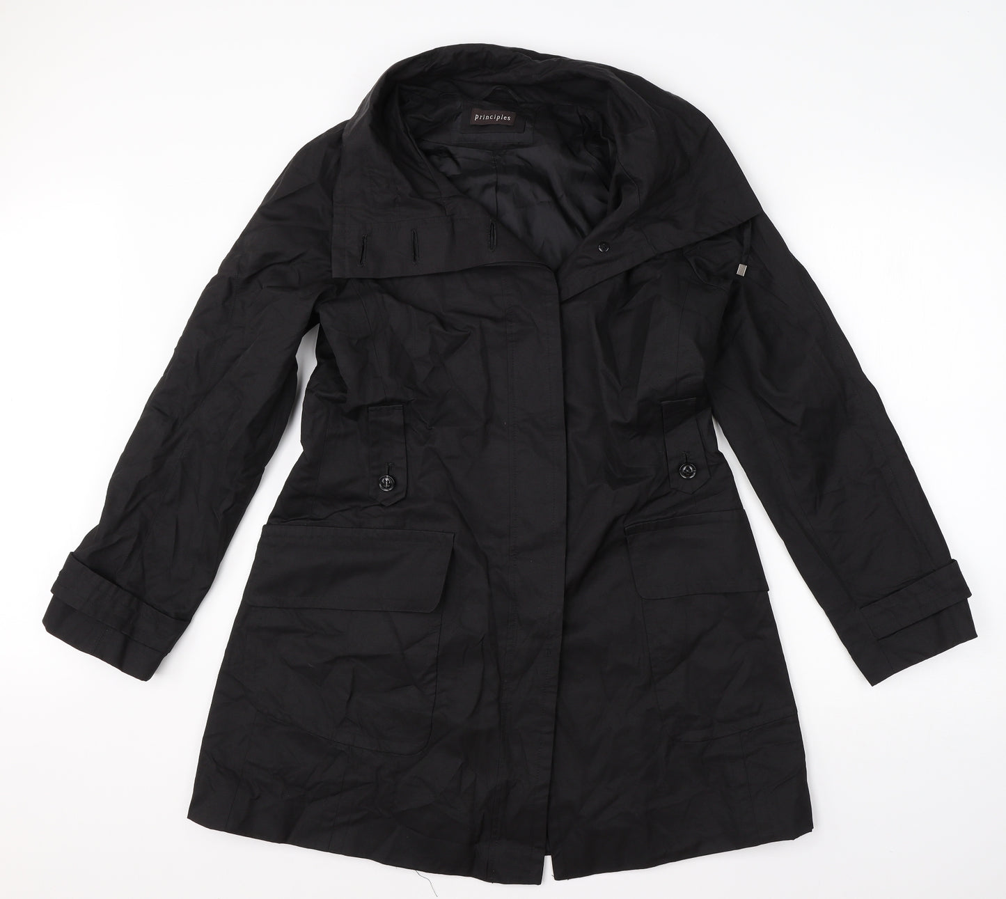 Principles Womens Black   Overcoat Coat Size 14
