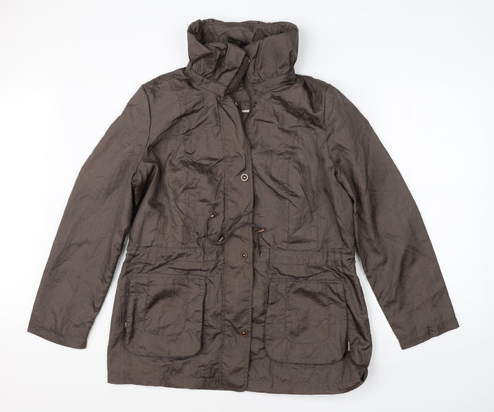 BM Womens Brown Overcoat Coat Size 16