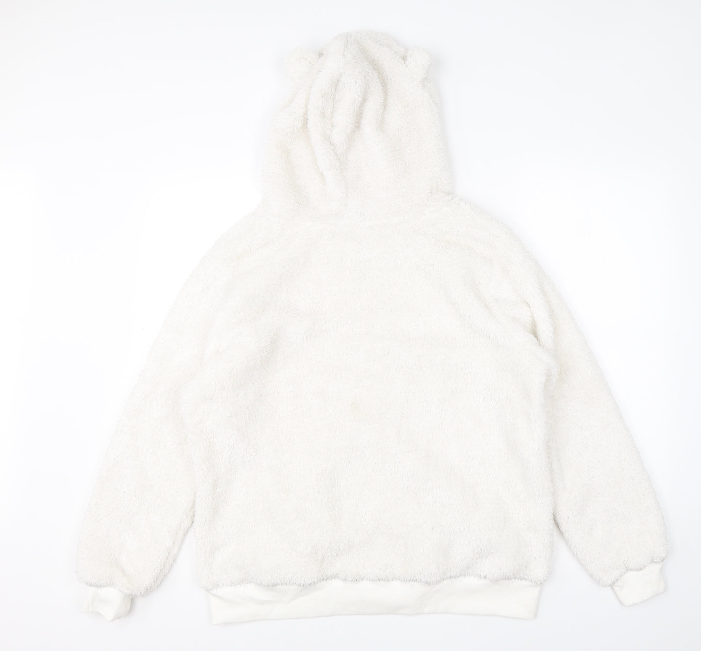 TU Womens White  Polyester Full Zip Hoodie Size 16  Zip