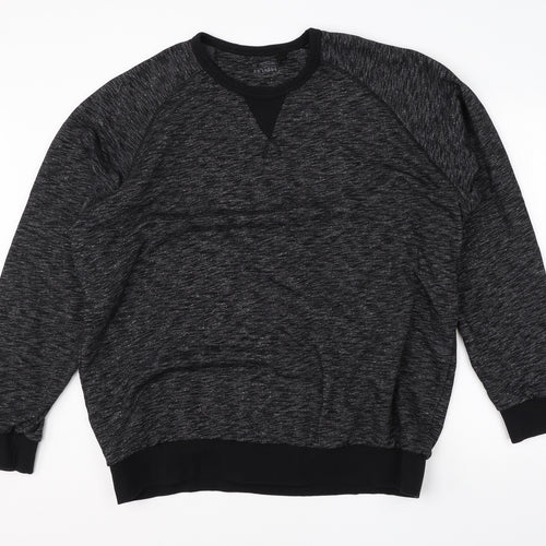 TU Mens Black  Cotton Pullover Sweatshirt Size 2XL