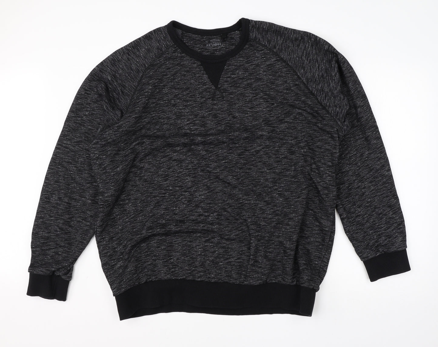 TU Mens Black  Cotton Pullover Sweatshirt Size 2XL