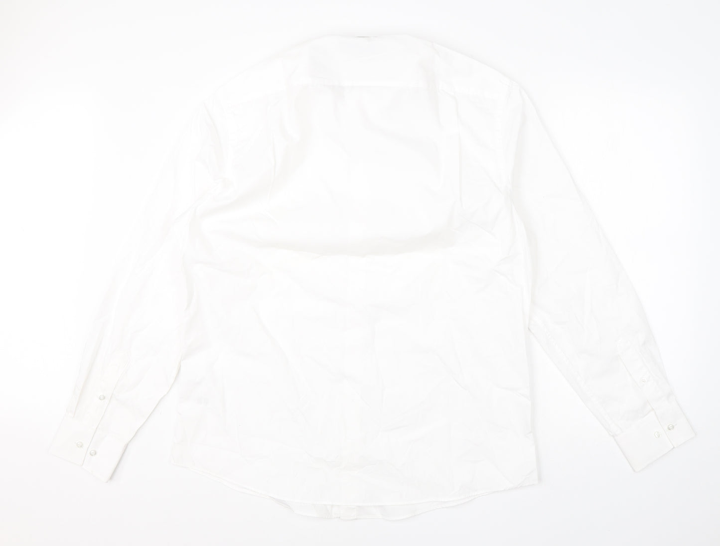 George Womens White  Cotton Basic Button-Up Size 16 Collared