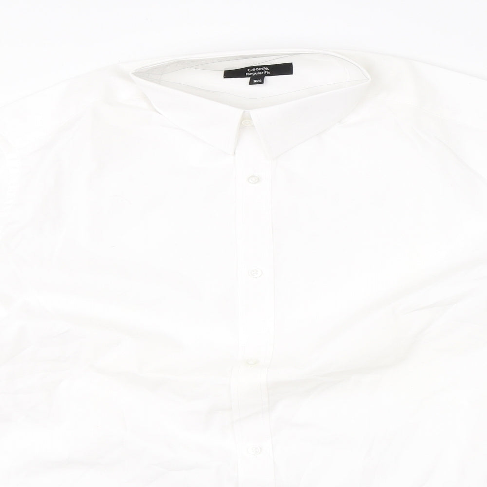 George Womens White  Cotton Basic Button-Up Size 16 Collared