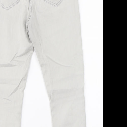 M&S Womens Grey  Cotton Skinny Jeans Size 12 L23 in Regular