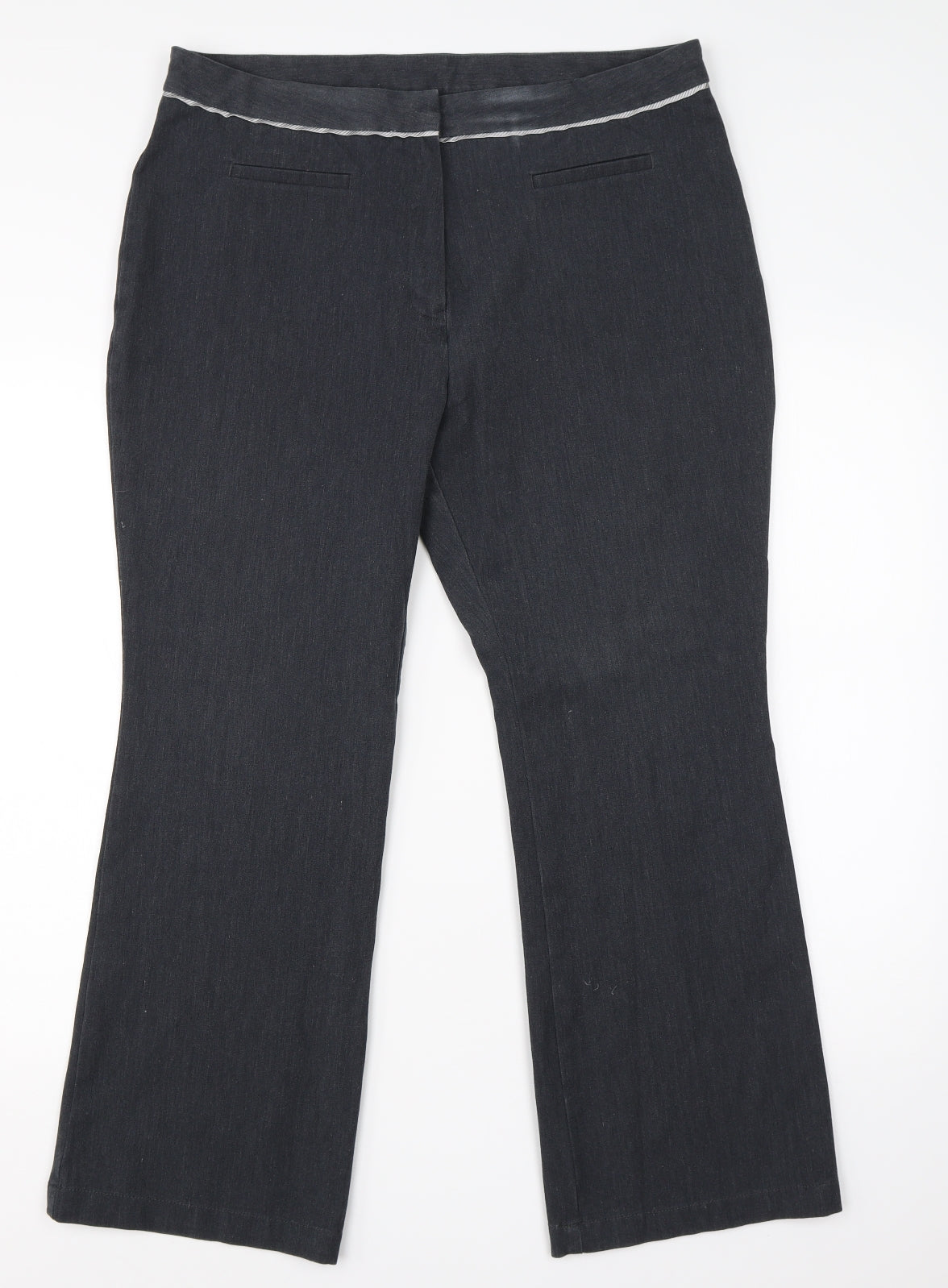 m&s Womens Grey  Camel Dress Pants Trousers Size 18 L25 in Regular