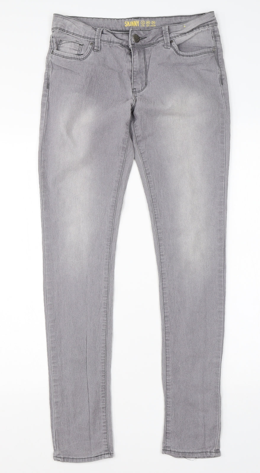 Denim Co Womens Grey  Cotton Skinny Jeans Size 12 L28 in Regular