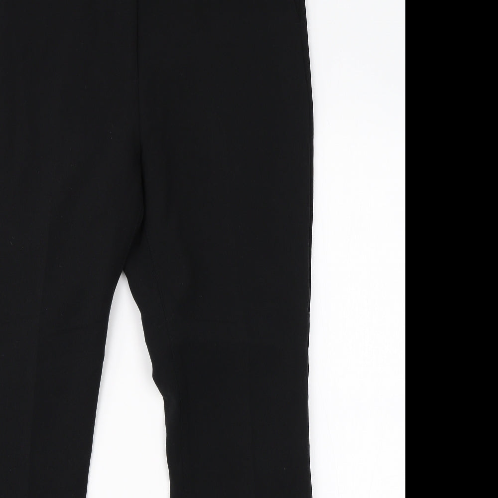 M&S Womens Black  Viscose Dress Pants Trousers Size 12 L27 in Regular