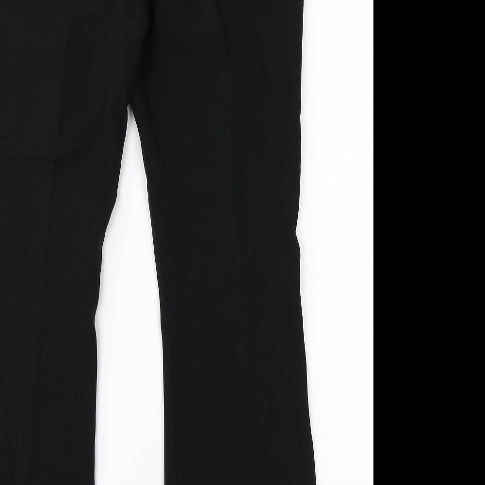 M&S Womens Black  Viscose Dress Pants Trousers Size 12 L27 in Regular