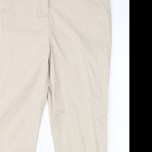 TU Womens Beige  Cotton Chino Trousers Size 14 L26 in Regular