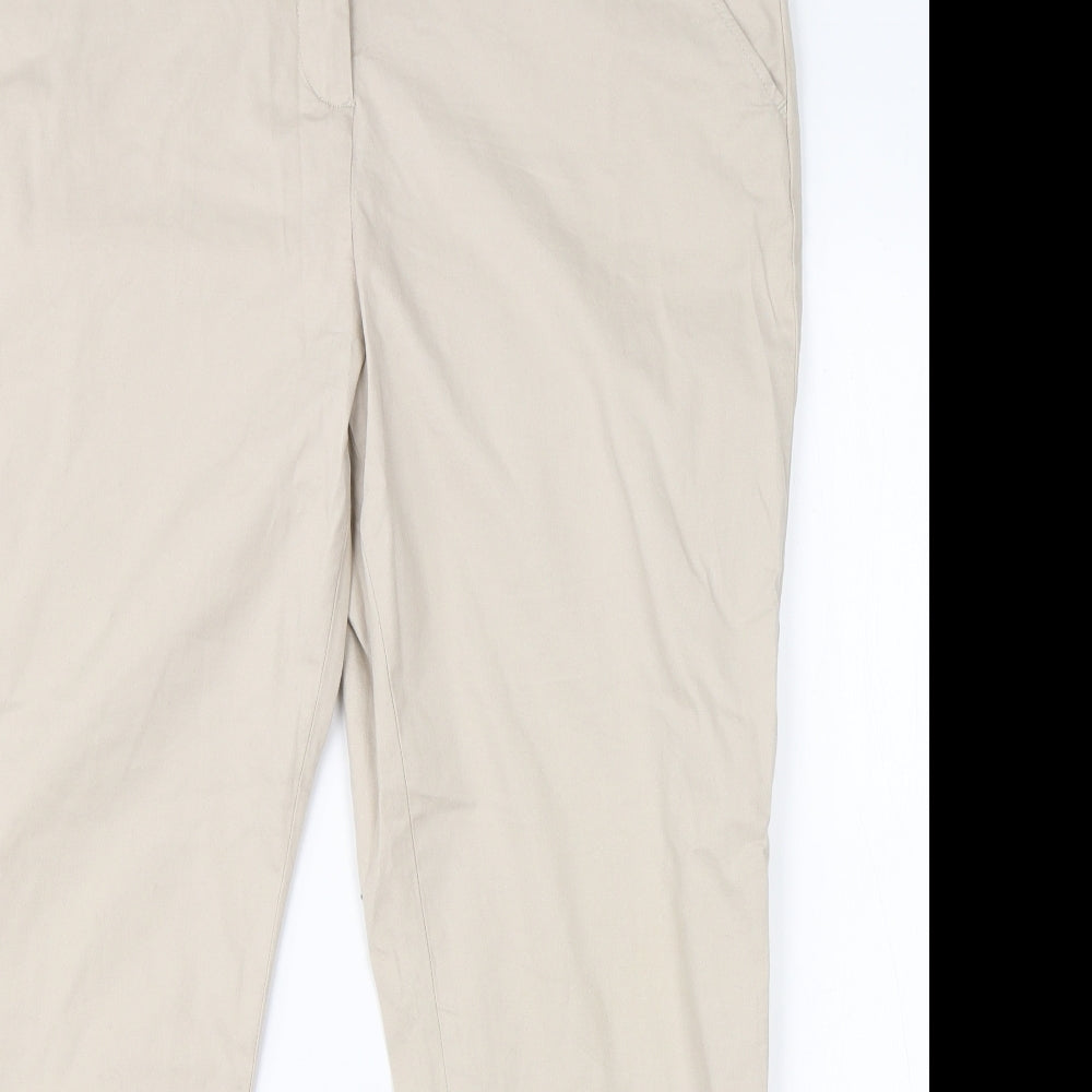 TU Womens Beige  Cotton Chino Trousers Size 14 L26 in Regular