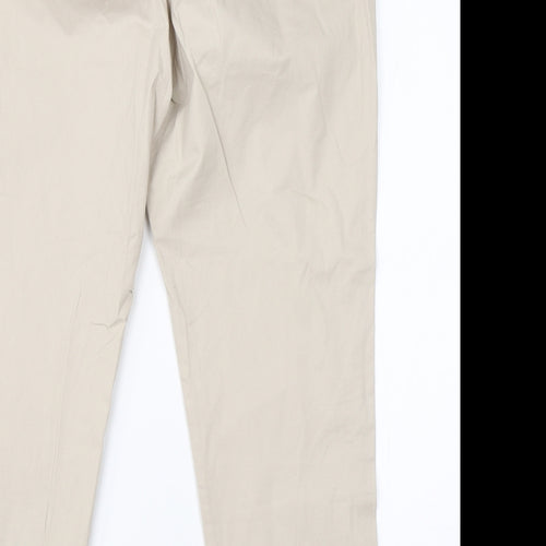 TU Womens Beige  Cotton Chino Trousers Size 14 L26 in Regular