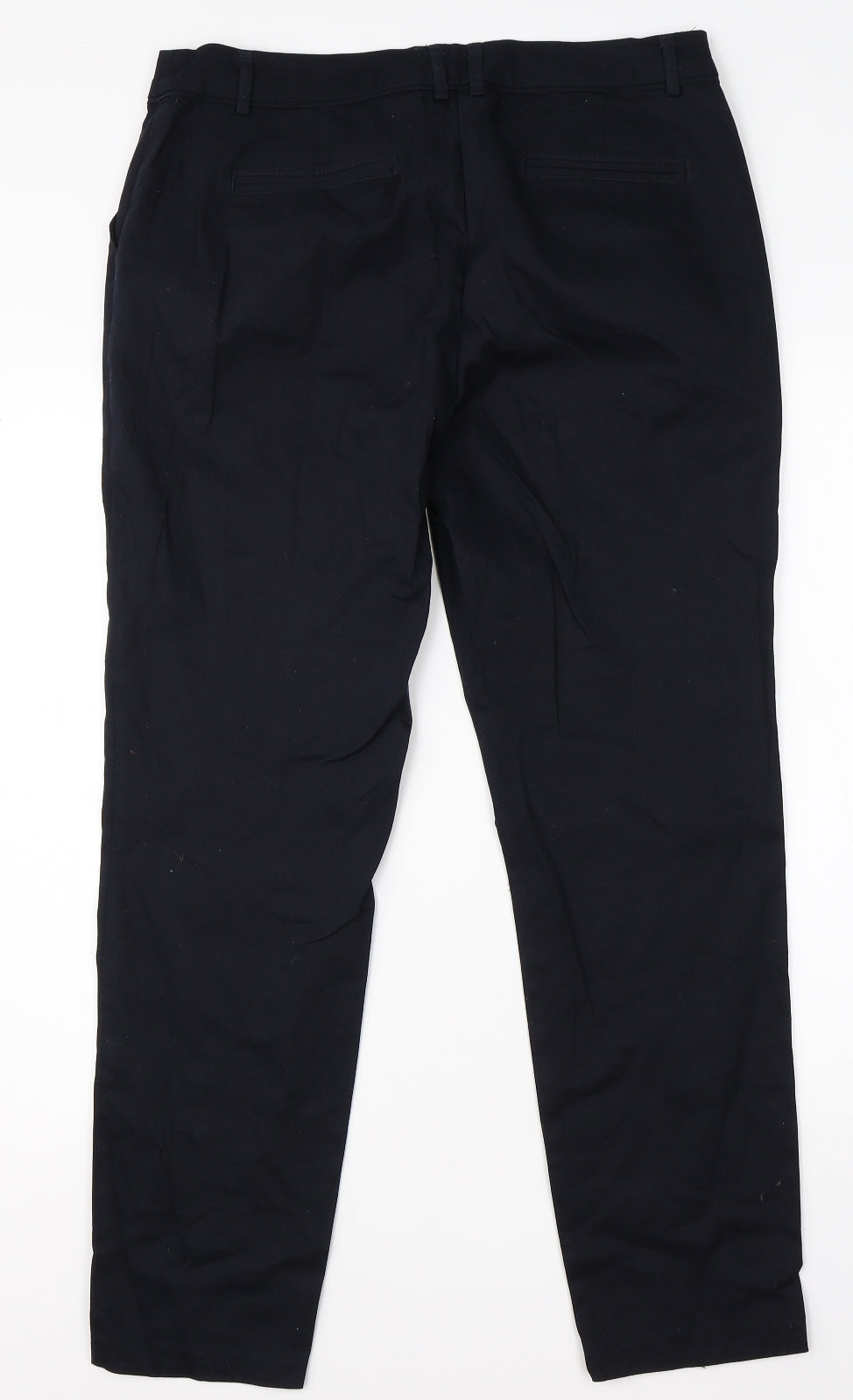 Wallis Womens Blue  Cotton Dress Pants Trousers Size 14 L27 in Regular