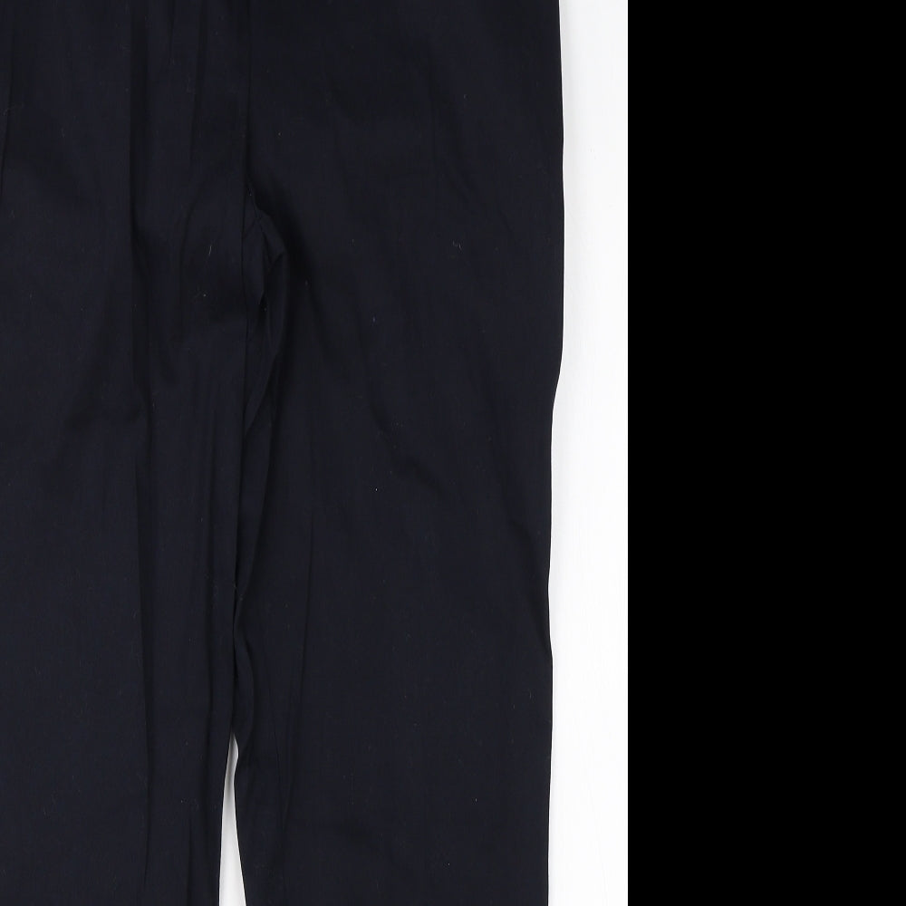 Wallis Womens Blue  Cotton Dress Pants Trousers Size 14 L27 in Regular