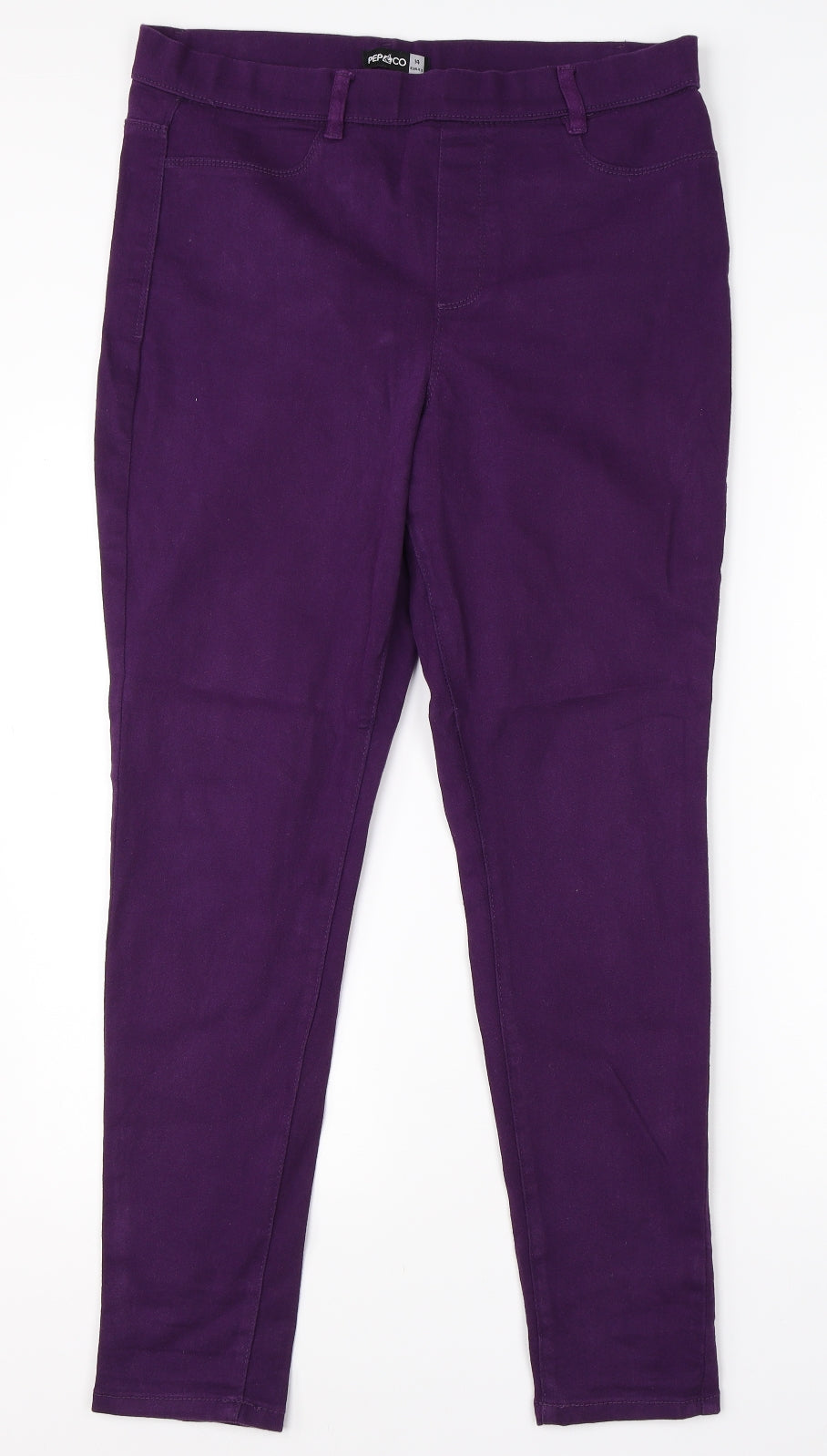 Pep & Co Womens Purple  Cotton Jegging Jeans Size 14 L26 in Regular