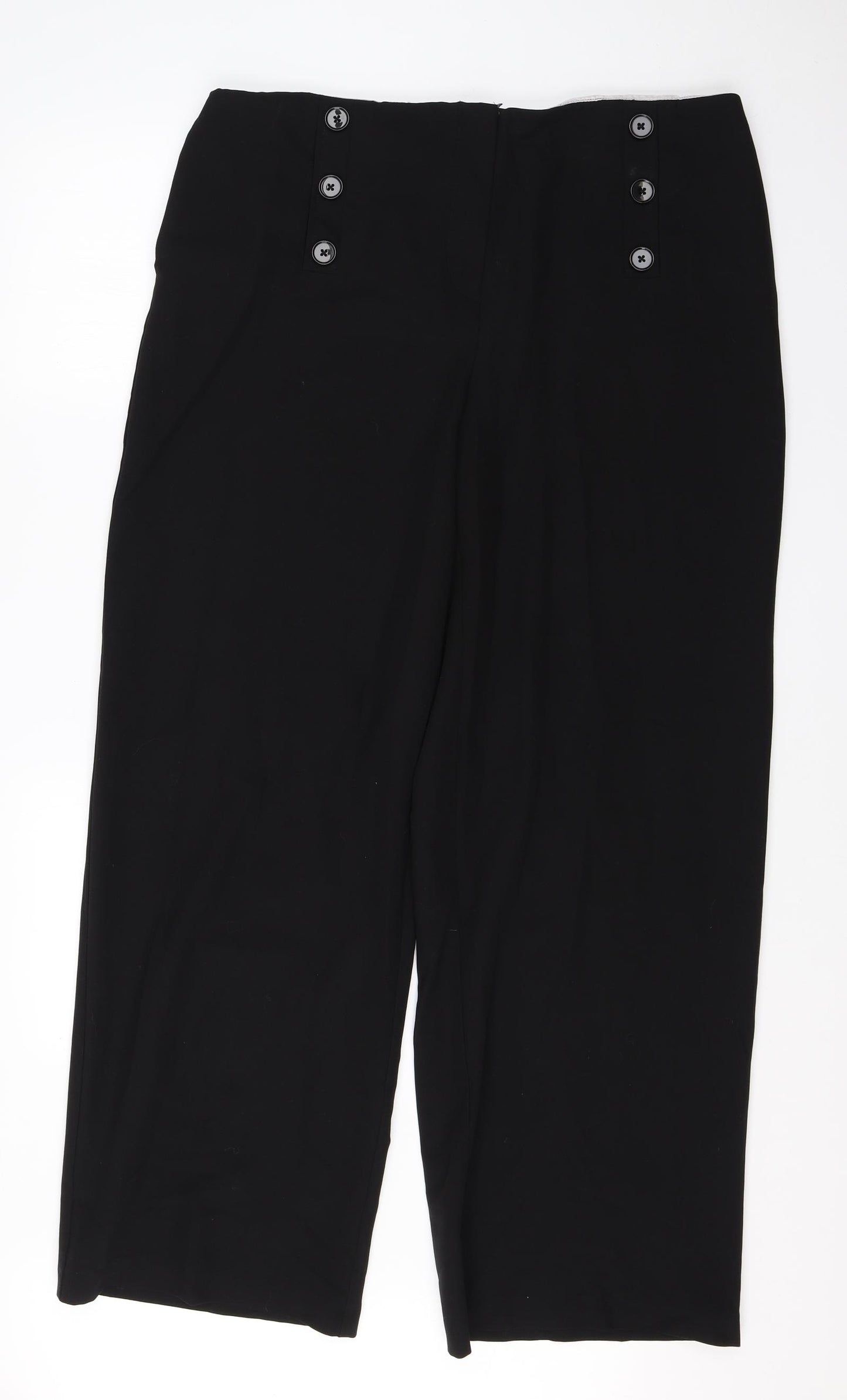 NEXT Womens Black  Viscose Dress Pants Trousers Size 16 L26 in Regular