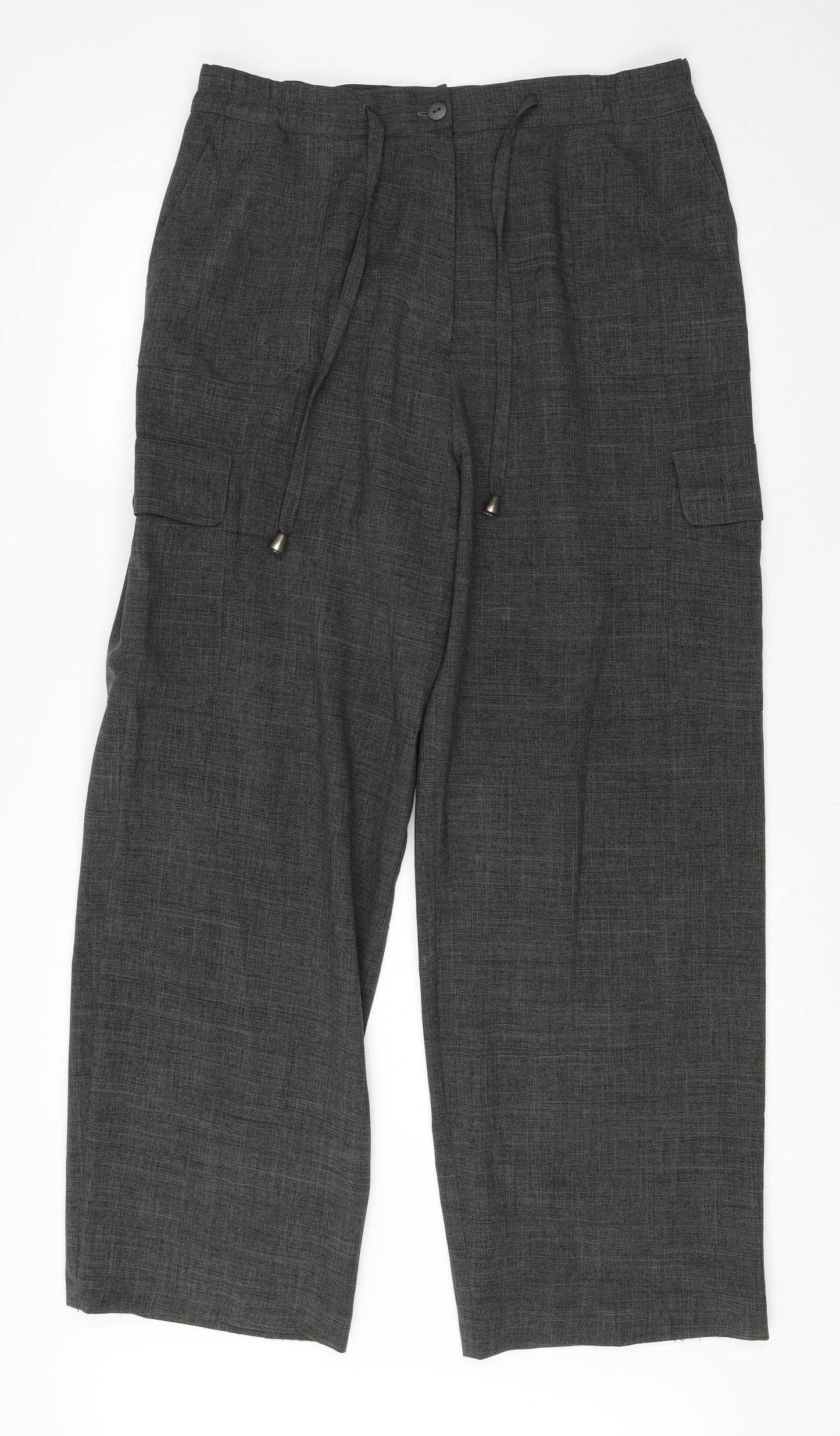 Agenda Womens Grey  Polyester Dress Pants Trousers Size 18 L28 in Regular