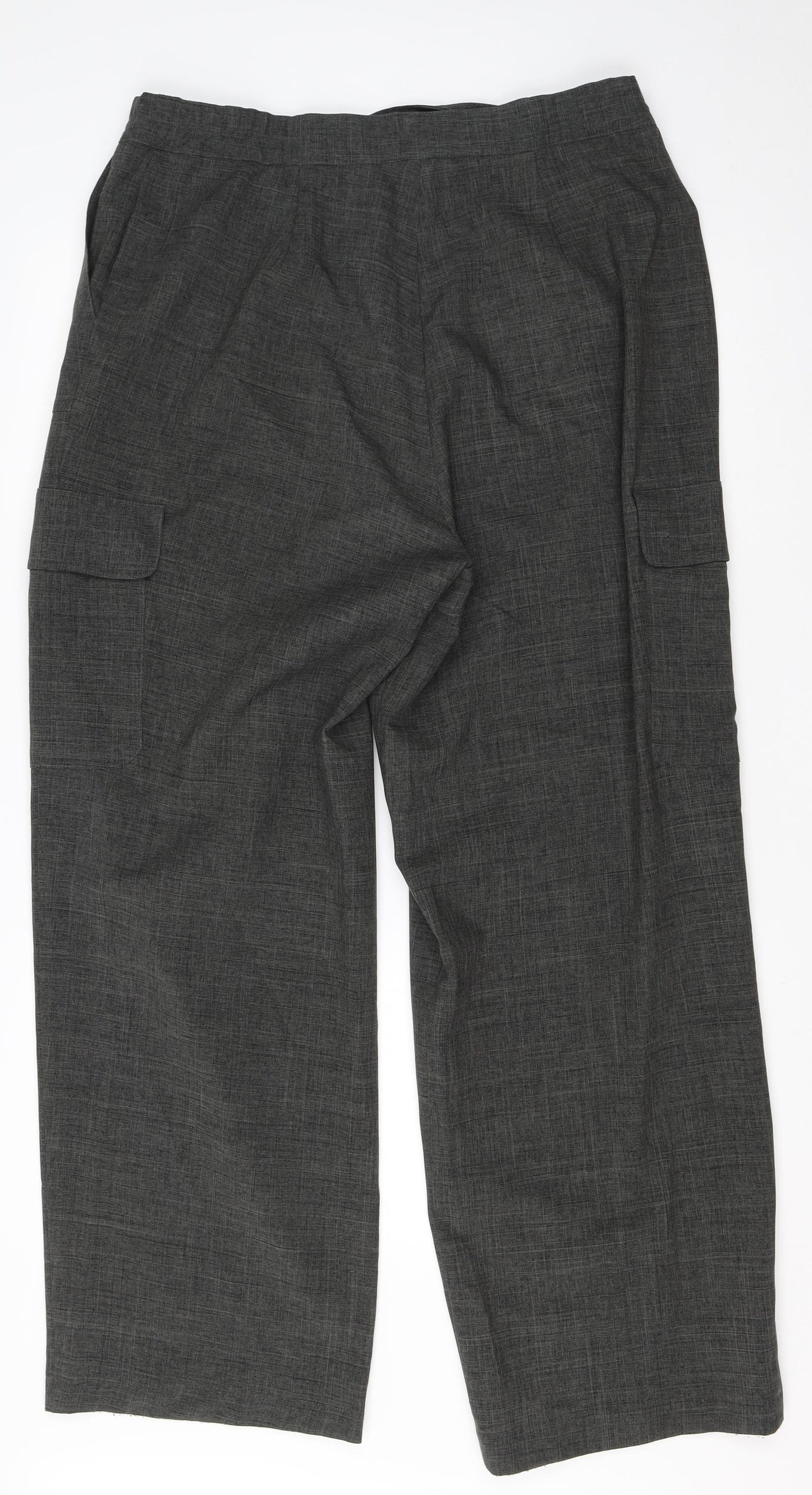 Agenda Womens Grey  Polyester Dress Pants Trousers Size 18 L28 in Regular
