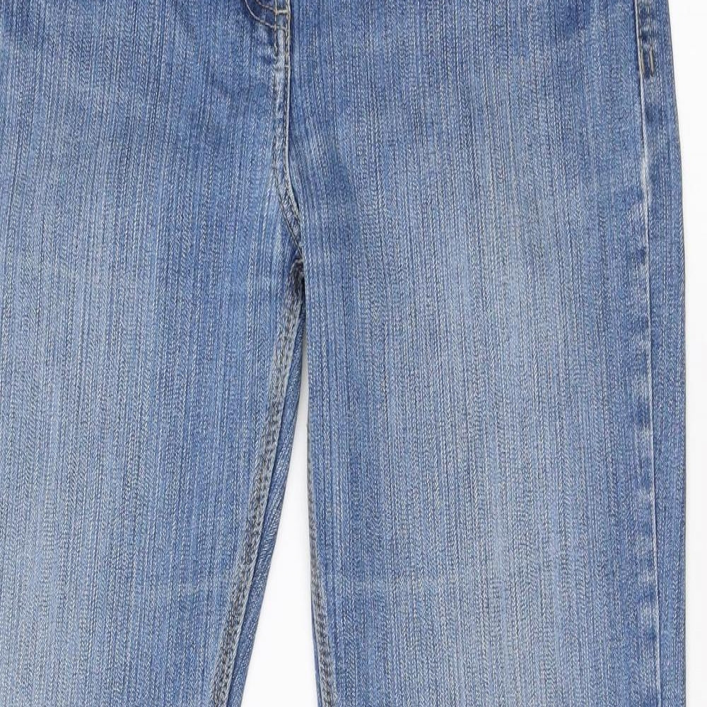 George Womens Blue  Cotton Bootcut Jeans Size 12 L30 in Regular
