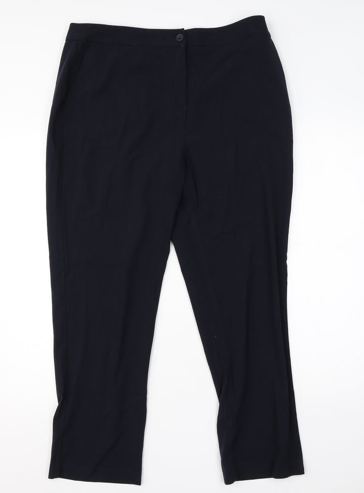 Isle Womens Blue Viscose Dress Pants Trousers Size 16 L24 in Regular