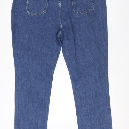 Per Una Womens Black  Cotton Straight Jeans Size 18 L28 in Regular