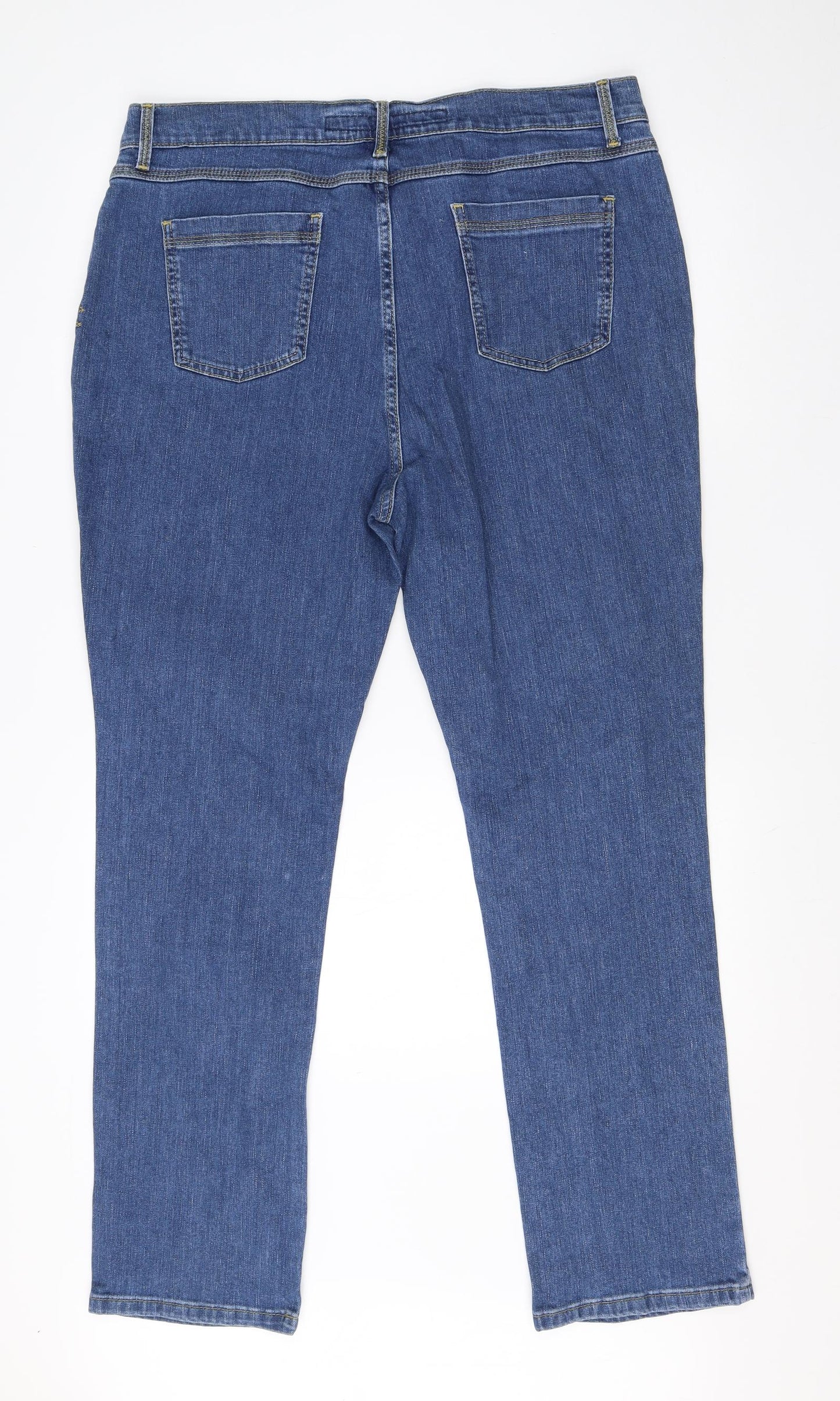 Per Una Womens Black  Cotton Straight Jeans Size 18 L28 in Regular