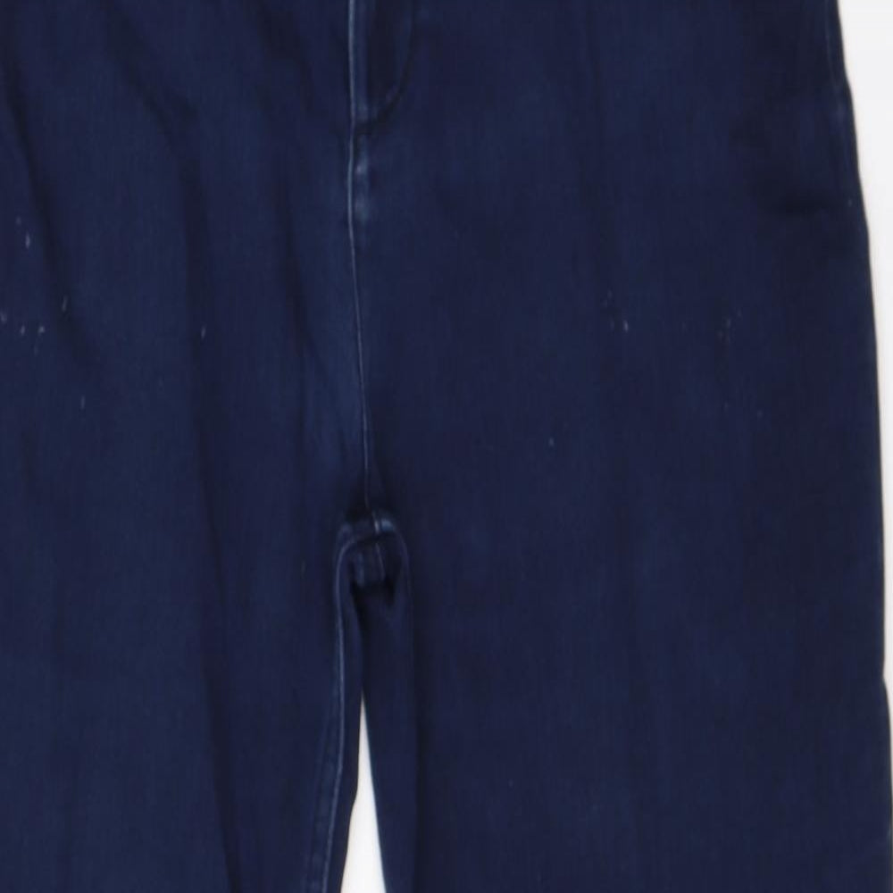 Per Una Womens Black  Cotton Straight Jeans Size 14 L28 in Regular