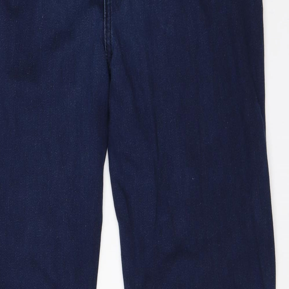 Per Una Womens Black  Cotton Straight Jeans Size 14 L28 in Regular