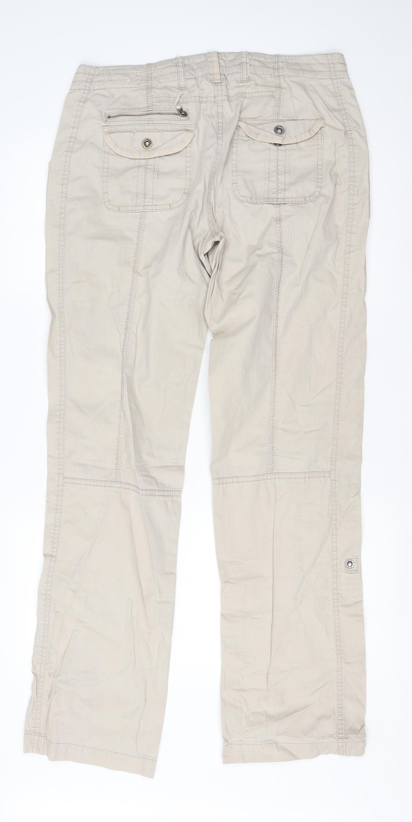 s.Oliver Womens Beige  Cotton Dress Pants Trousers Size 32 in L30 in Regular