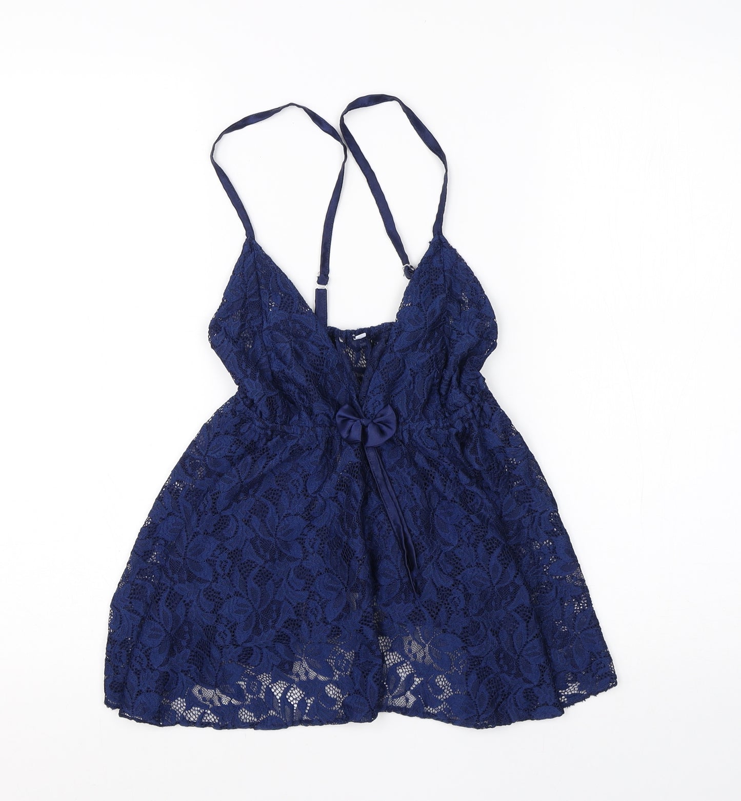 Preworn Womens Blue Floral Polyester Basic Blouse Size L Square Neck