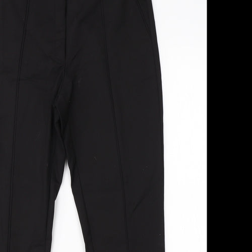 Mango Womens Black  Cotton Dress Pants Trousers Size 14 L26 in Regular