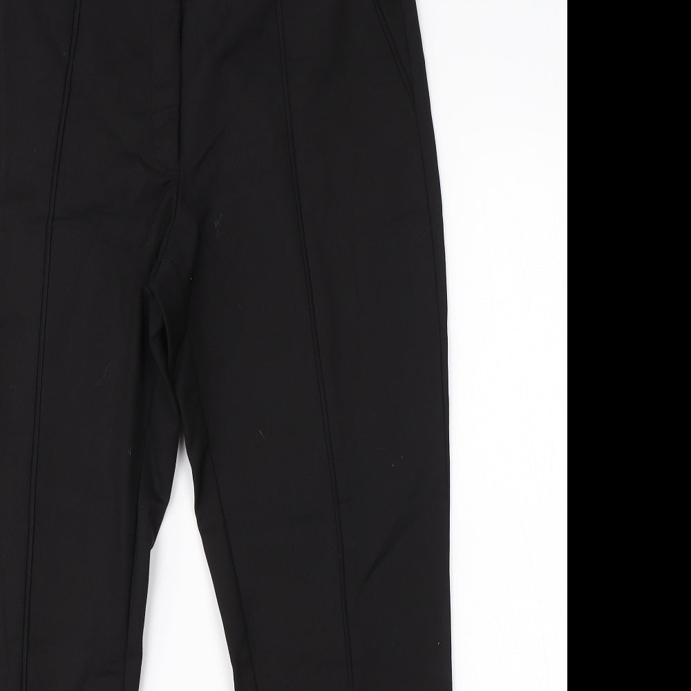 Mango Womens Black  Cotton Dress Pants Trousers Size 14 L26 in Regular