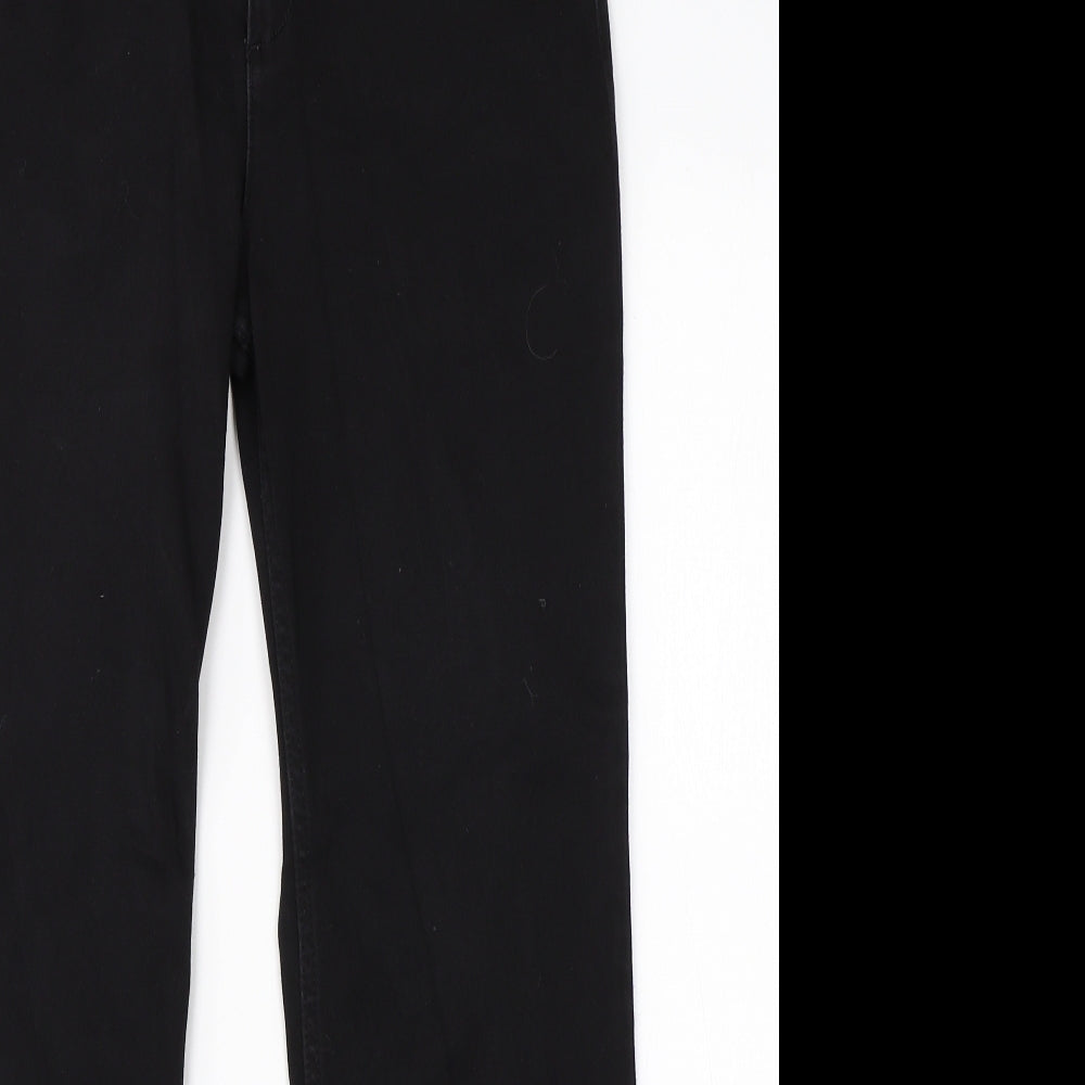 M&S Womens Black  Cotton Straight Jeans Size 10 L26 in Regular