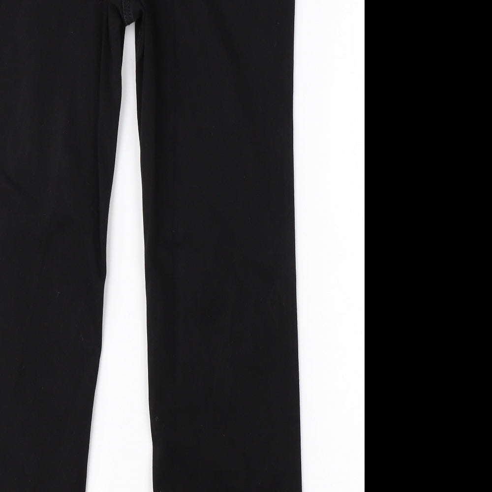 M&S Womens Black  Cotton Straight Jeans Size 10 L26 in Regular