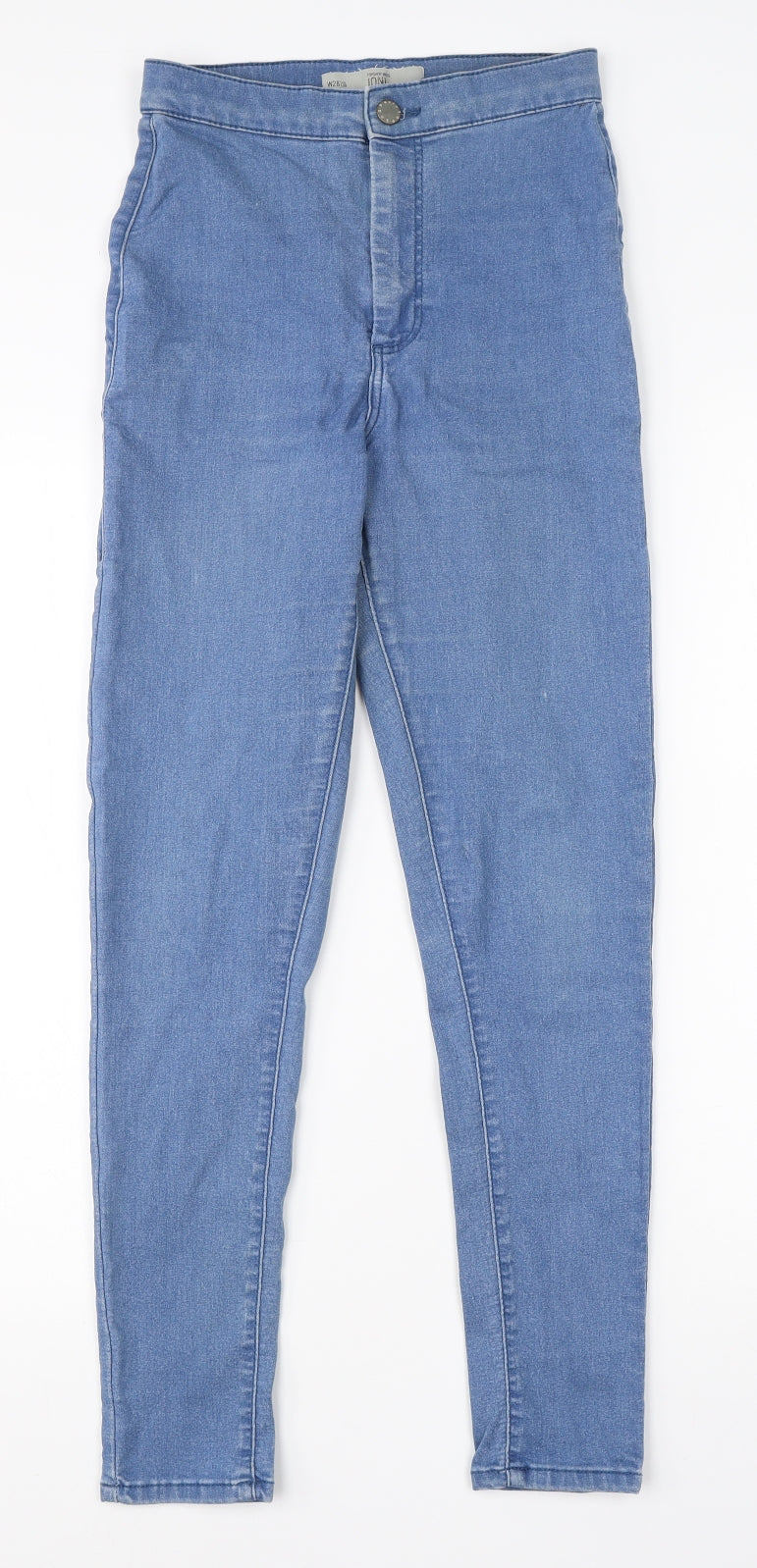 Topshop Womens Blue  Cotton Skinny Jeans Size 28 in L26 in Regular