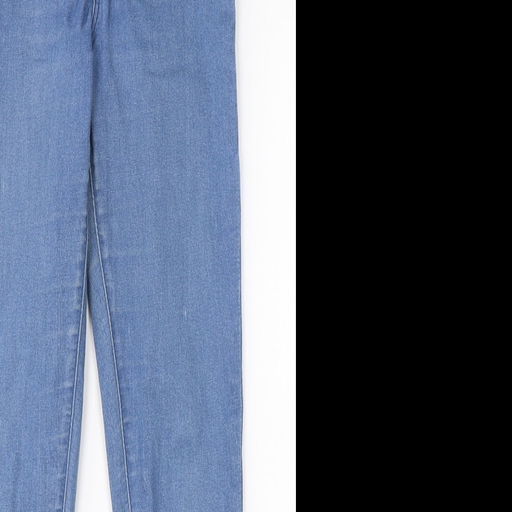 Topshop Womens Blue  Cotton Skinny Jeans Size 28 in L26 in Regular