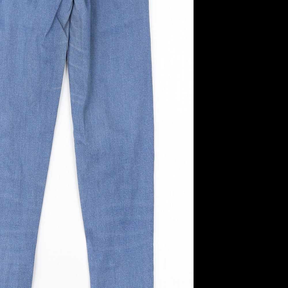 Topshop Womens Blue  Cotton Skinny Jeans Size 28 in L26 in Regular