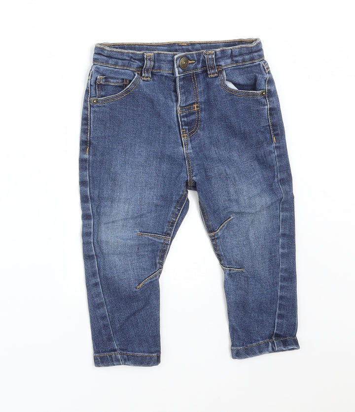 George Boys Blue Cotton Jeans Size 12-18 Months