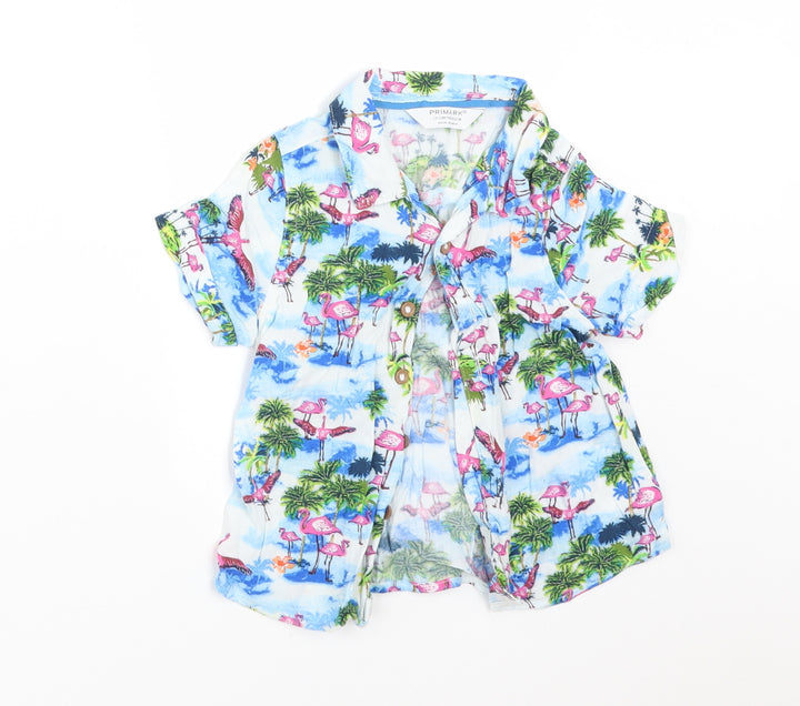 Primark Baby Multicoloured Viscose Basic Button-Up Size 12-18 Months Collared - FLAMINGO BEACH
