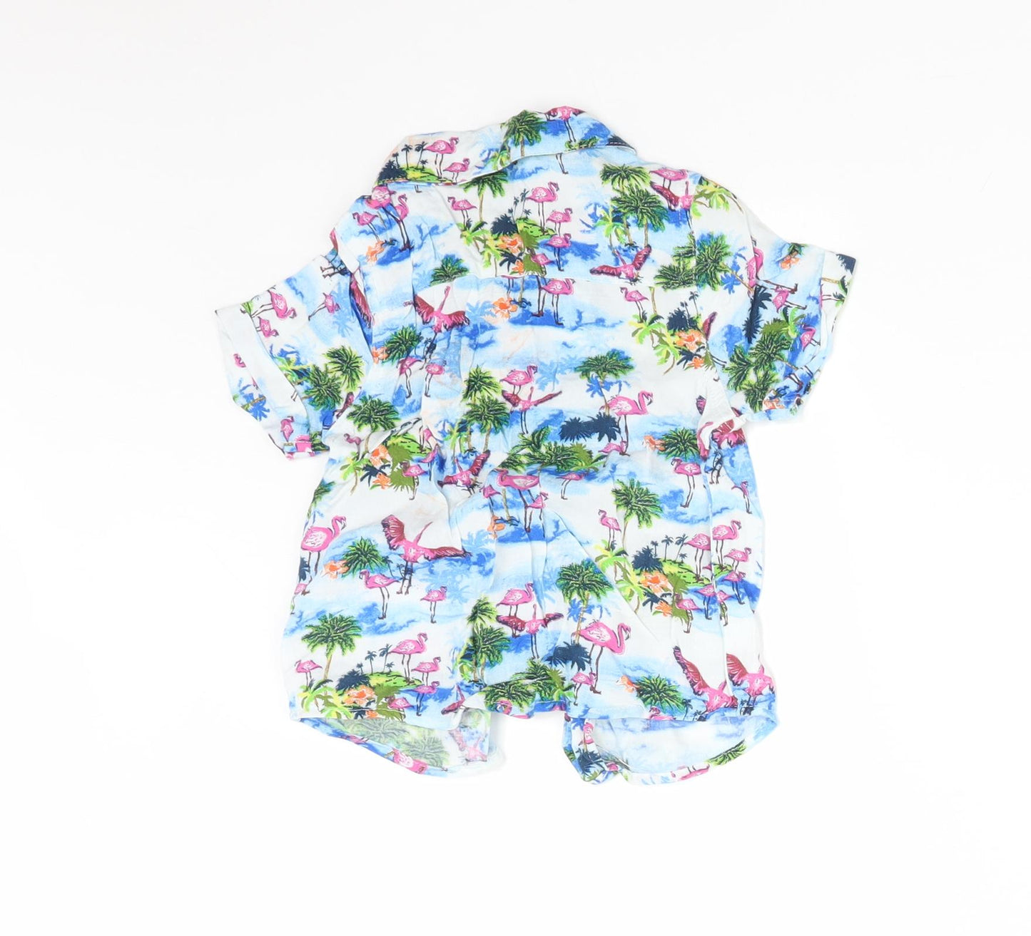 Primark Baby Multicoloured  Viscose Basic Button-Up Size 12-18 Months Collared  - FLAMINGO BEACH