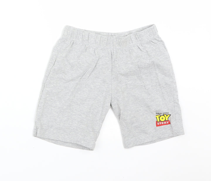 TOY STORY Boys Grey Solid Cotton Sleep Shorts Size 6-7 Years - TOY STORY