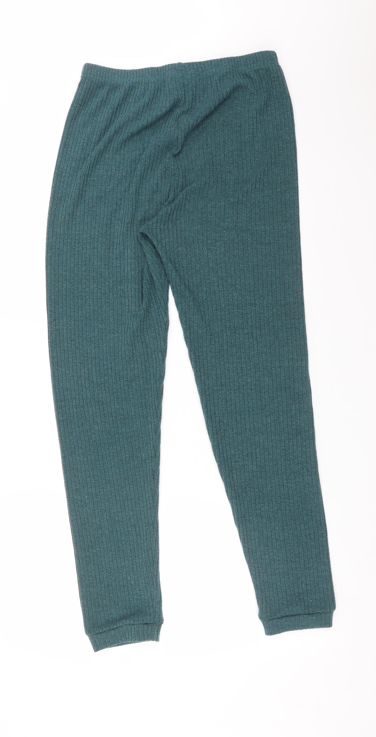 Preworn Womens Grey Striped Polyester Jogger Trousers Size L L30 in Regular