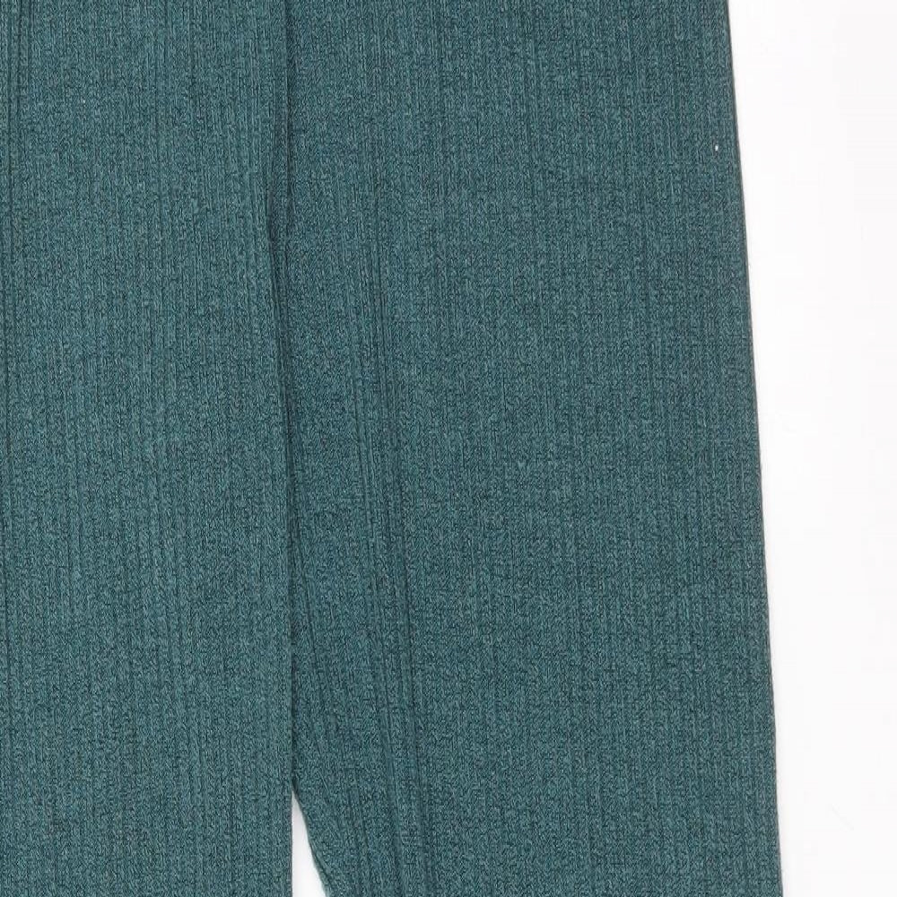 Preworn Womens Grey Striped Polyester Jogger Trousers Size L L30 in Regular
