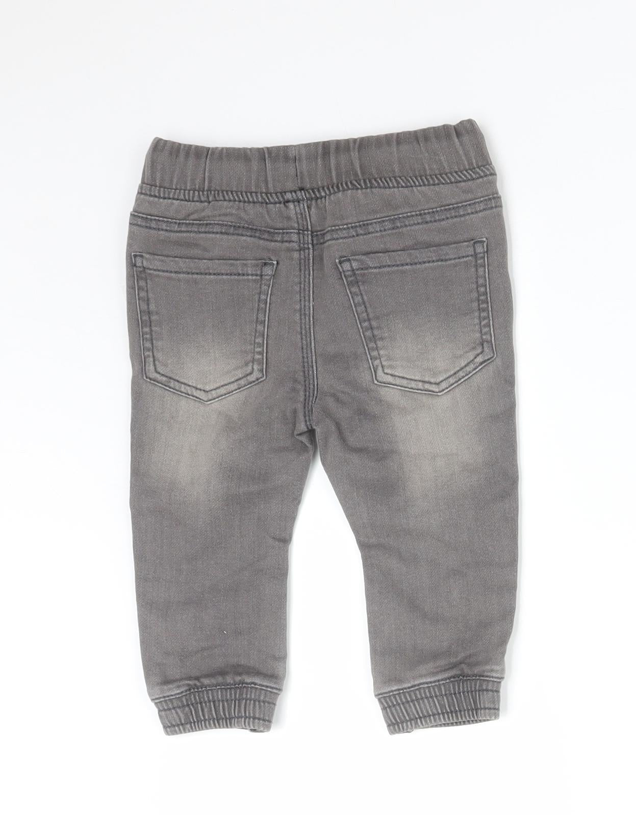 Matalan Boys Grey  Cotton  Jeans Size 9-12 Months